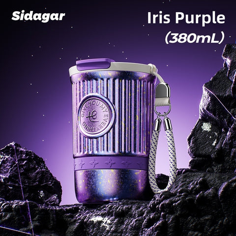 Sidagar Pure Titanium Coffee Cup – 380mL Lightweight, Leak-Proof, 3-in-1 Design with Insulated Travel Mug for Hot/Cold Beverages