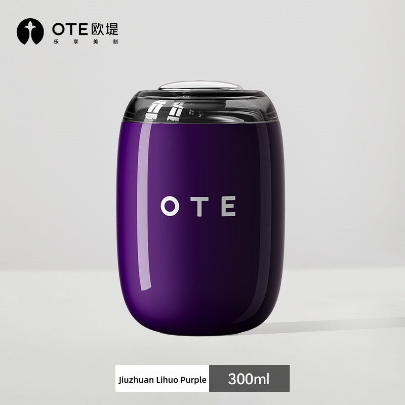 OTE Retro Wine Glass Insulated Coffee Tumbler – 10 oz / 14 oz SUS 316 Stainless Steel Travel Mug with Sliding Lid – Leak-Proof, BPA-Free, 6-Hour Heat/Cold Retention – Retro Italian Aesthetic for Latte, Tea, and Cold Brew