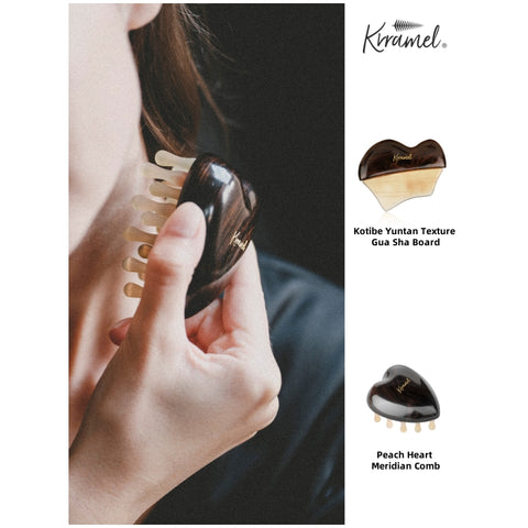 Krramel Luxury African Blackwood & Yak Horn Facial Sculpting Tool – 27° Ergonomic Gua Sha for Lymphatic Drainage & Contouring