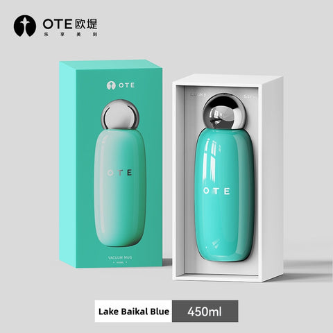 OTE Retro Bowling Bottle - 450ml Insulated Water Bottle | SUS316 Stainless Steel Vacuum Flask with 6H Heat Retention | Leakproof Travel Coffee Cup for Hiking, Office & Gym