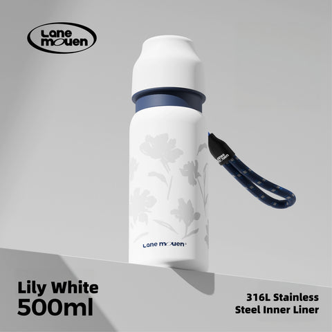 LANE MOUEN Vitality Thermos Mug – One-Touch Flip Lid Insulated Water Bottle, 316L Stainless Steel or Ceramic Liner, 6H Hot & Cold Retention, 360° Leak-Proof, 500ml/700ml