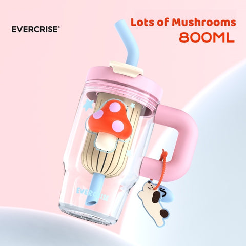 EVERCRISE CoolSnow 800ML Tritan Tumbler with Wide Straw & Tea Infuser - Leakproof Big Mouth Water Bottle for Summer