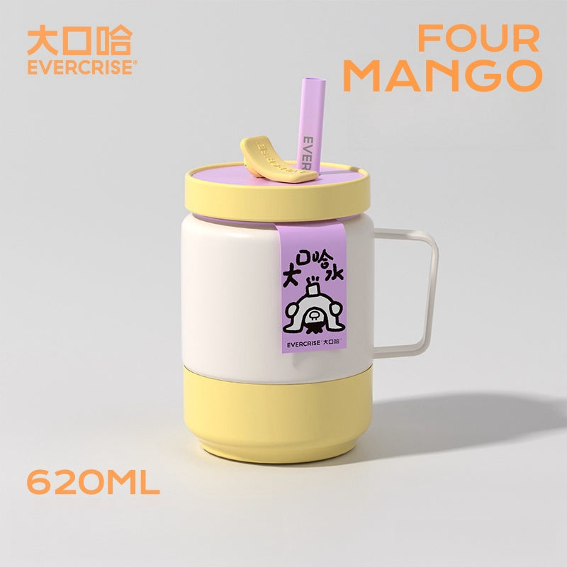 EVERCRISE HipHop Cup: Fun and Functional Insulated Straw Cup 620ml