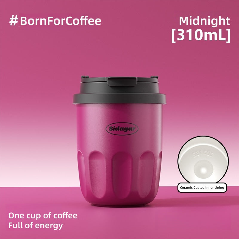 Sidagar Portable Mini Coffee Mug with Ceramic Layer, 310ml for On-the-Go