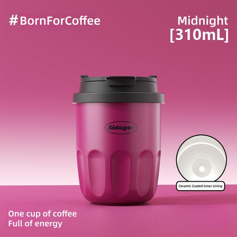 Sidagar Portable Mini Coffee Mug with Ceramic Layer, 310ml for On-the-Go