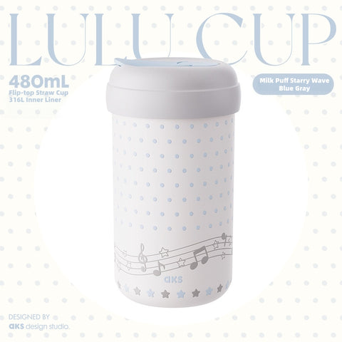 AKS Lulu Bottle 16oz Insulated Tumbler with Straw | S31603 Stainless Steel Interior | Cute Polka Dot Kawaii Travel Coffee Mug | Leak-Proof Double Wall Vacuum Cup for Women & Girls | 480ml | Pink Gray