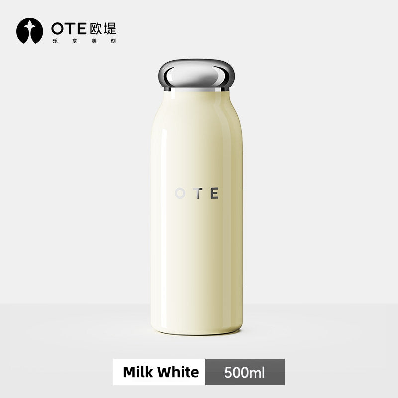 OTE 350ml/500ml Insulated Milk Cup, Italian Retro Vacuum Flask, SUS316 Seamless Liner, Leak-Proof Water Bottle for Kids & Adults, 6H Heat Retention, BPA-Free, 4 Colors