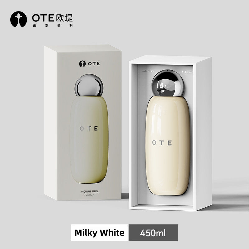 OTE Retro Bowling Bottle - 450ml Insulated Water Bottle | SUS316 Stainless Steel Vacuum Flask with 6H Heat Retention | Leakproof Travel Coffee Cup for Hiking, Office & Gym