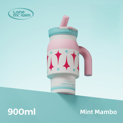 Lane Mouen Beast Milk Insulated Tumbler 900ml Double Wall with Straw & Tea Infuser - 6H Hot/Cold Retention