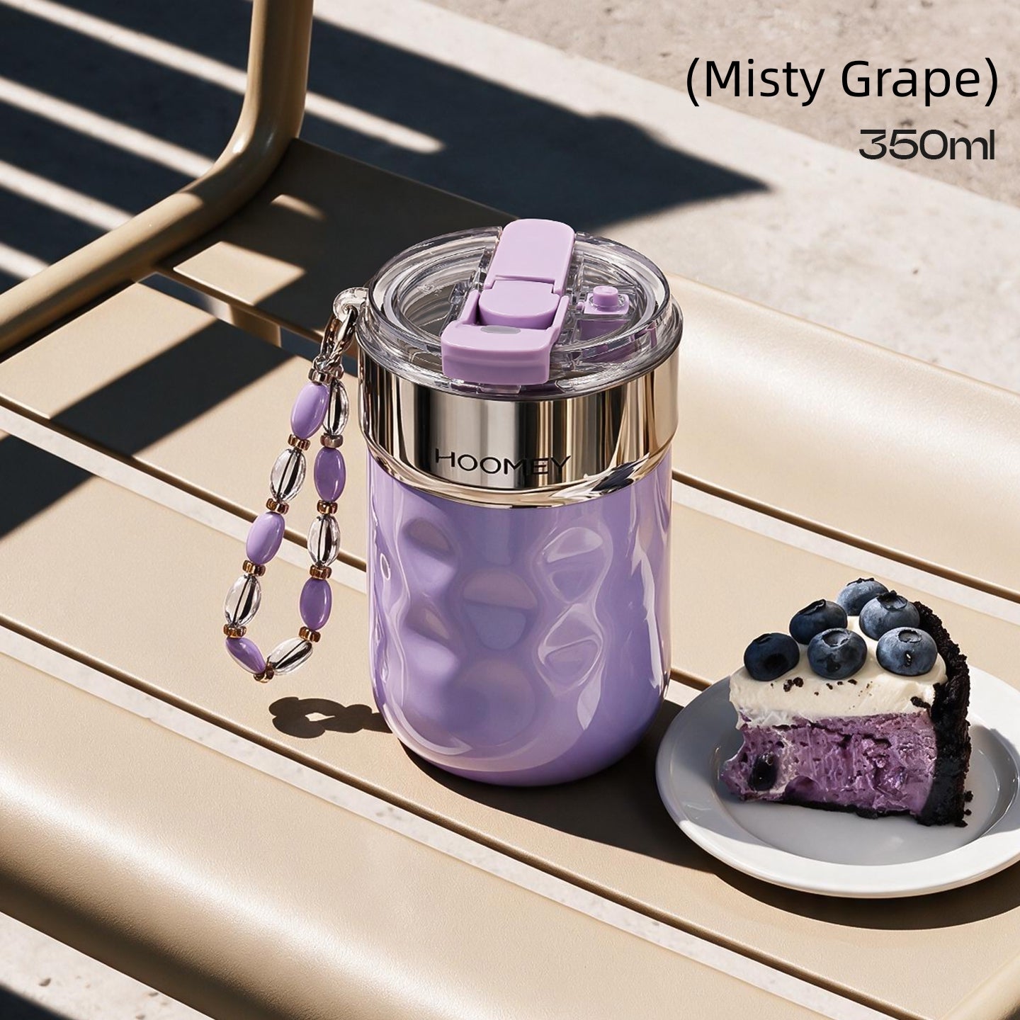 HOOMEY Floating Light Ceramic-Lined Mug – 316 Stainless Steel Insulated Coffee Tumbler with Quick-Release Drinking Module, Leak-Proof Screw Lid, Removable Crystal & Star Pendant, 350ml/500ml