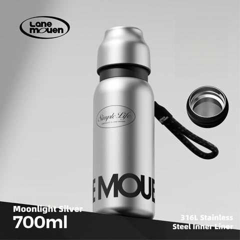 LANE MOUEN Vitality Thermos Mug – One-Touch Flip Lid Insulated Water Bottle, 316L Stainless Steel or Ceramic Liner, 6H Hot & Cold Retention, 360° Leak-Proof, 500ml/700ml