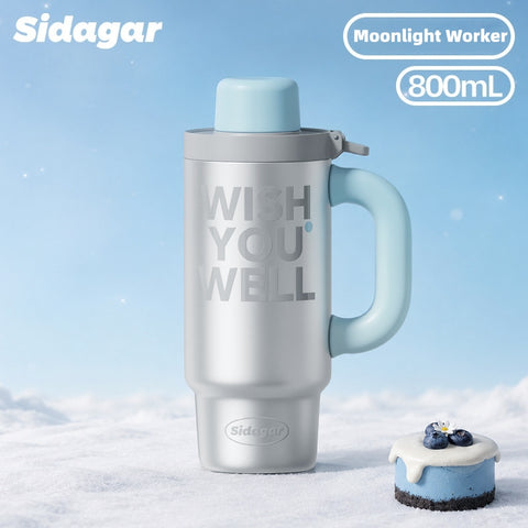 Sidagar 800ml Insulated Tumbler "Niuma" Beast of Burden Pro, 316L Ceramic Coated, Leakproof One-Click Mug