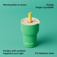 CHAKO LAB Dual-Layer Insulated Tumbler – 570mL Borosilicate Glass Inner Cup & 600mL Stainless Steel Thermos, 2-in-1 Detachable Design for Hot/Cold Drinks