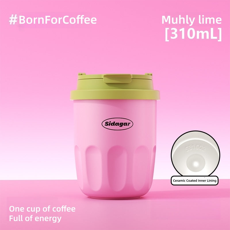 Sidagar Portable Mini Coffee Mug with Ceramic Layer, 310ml for On-the-Go