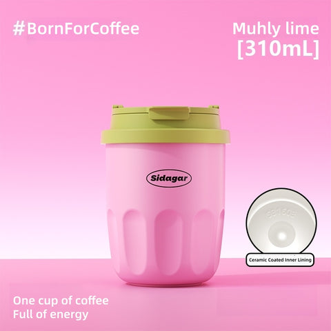 Sidagar Portable Mini Coffee Mug with Ceramic Layer, 310ml for On-the-Go