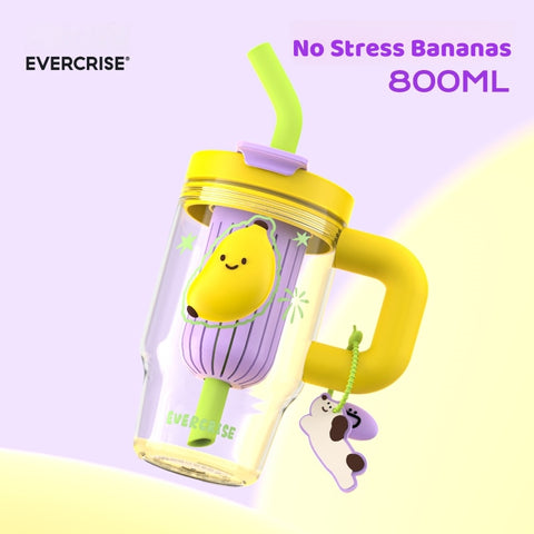 EVERCRISE CoolSnow 800ML Tritan Tumbler with Wide Straw & Tea Infuser - Leakproof Big Mouth Water Bottle for Summer