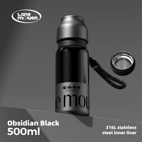 LANE MOUEN Vitality Thermos Mug – One-Touch Flip Lid Insulated Water Bottle, 316L Stainless Steel or Ceramic Liner, 6H Hot & Cold Retention, 360° Leak-Proof, 500ml/700ml