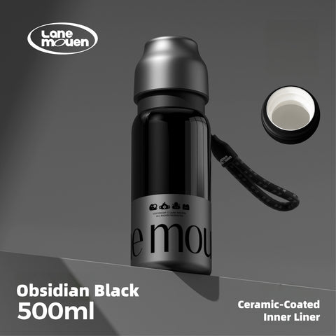 LANE MOUEN Vitality Thermos Mug – One-Touch Flip Lid Insulated Water Bottle, 316L Stainless Steel or Ceramic Liner, 6H Hot & Cold Retention, 360° Leak-Proof, 500ml/700ml