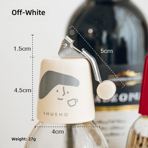 SHUEHO Press-Seal Wine Stopper - Universal Leakproof Reusable Bottle Cork for Wine, Liquor & More, 18-19mm Fit, Multi-Color (Red/Yellow/Beige)