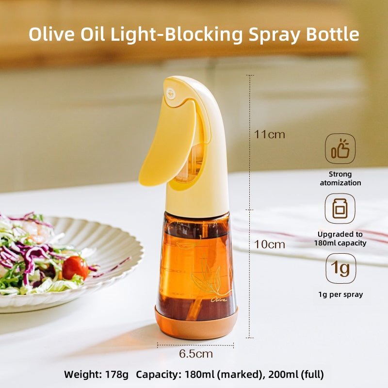 SHUEHO Premium Borosilicate Glass Oil Spray Bottle - 180ml Leak-Proof Kitchen Oil Mister with 1g Precision Control, High-Temperature Resistant & Non-Drip Design