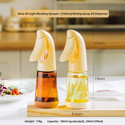SHUEHO Premium Borosilicate Glass Oil Spray Bottle - 180ml Leak-Proof Kitchen Oil Mister with 1g Precision Control, High-Temperature Resistant & Non-Drip Design