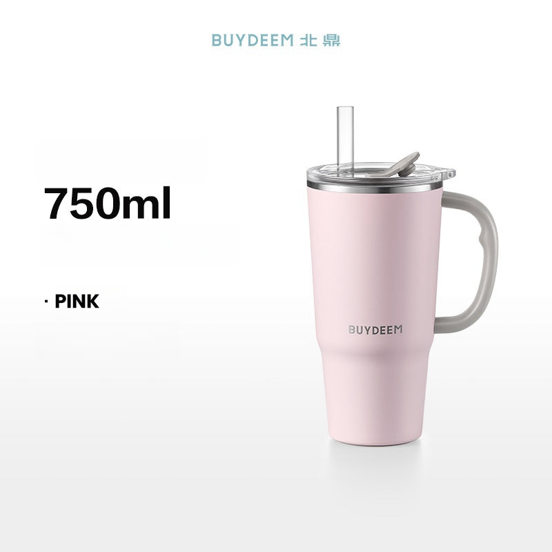 BUYDEEM Jumbo Insulated Tumbler with Handle and Straw 750ml - Stay Cool and Refreshed