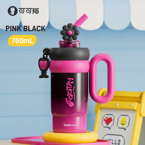 Coco Smile Rotating Flower Thermos Cup - 760ml