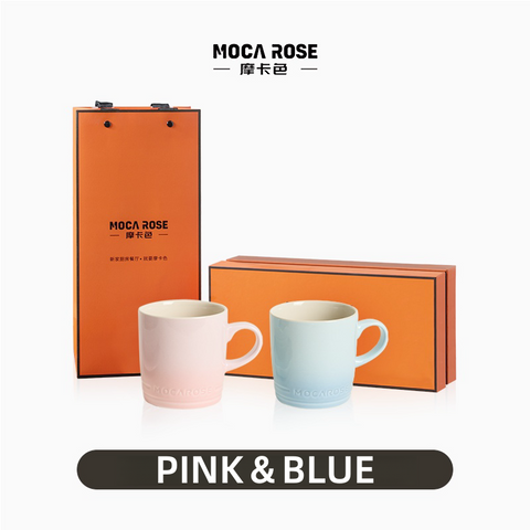 MOCA ROSE Couple Mug Set | Elegant 350ml Ceramic Stoneware for Everyday Moments