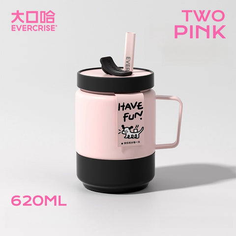 EVERCRISE HipHop Cup: Fun and Functional Insulated Straw Cup 620ml