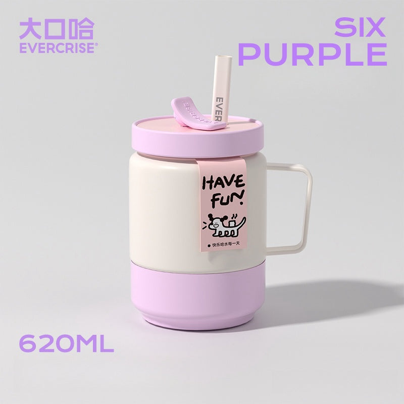 EVERCRISE HipHop Cup: Fun and Functional Insulated Straw Cup 620ml