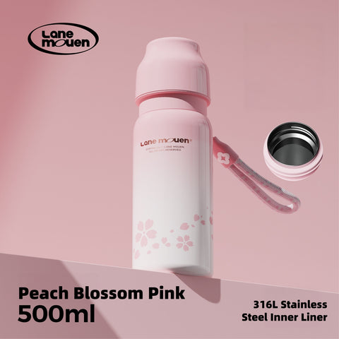LANE MOUEN Vitality Thermos Mug – One-Touch Flip Lid Insulated Water Bottle, 316L Stainless Steel or Ceramic Liner, 6H Hot & Cold Retention, 360° Leak-Proof, 500ml/700ml