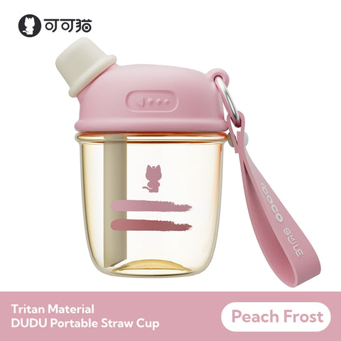 Cocosmile DUDU 530ml Tritan Water Bottle with Straw & Dustproof Lid - BPA-Free, Leak-Proof, Portable Tumbler for Coffee, Tea, and Gym | Dishwasher Safe (Milk White, Lemon Yellow, Mint Green, Peach Pink)