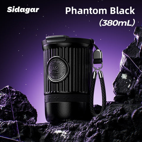 Sidagar Pure Titanium Coffee Cup – 380mL Lightweight, Leak-Proof, 3-in-1 Design with Insulated Travel Mug for Hot/Cold Beverages