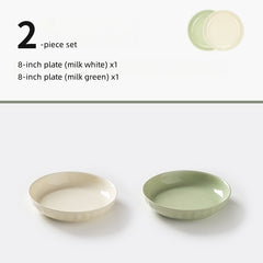 MDZF SWEET HOME Cream Style Ceramic Dinner Plates – Microwave & Oven Safe, Handcrafted Texture, Healthy Color Glaze