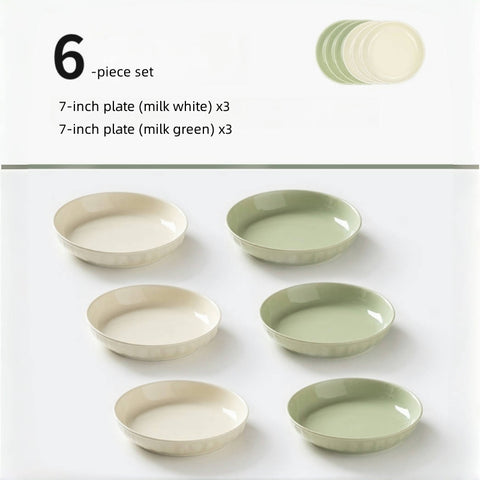 MDZF SWEET HOME Cream Style Ceramic Dinner Plates – Microwave & Oven Safe, Handcrafted Texture, Healthy Color Glaze