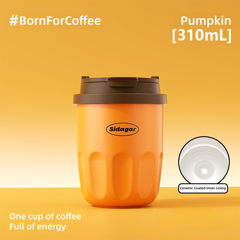 Sidagar Portable Mini Coffee Mug with Ceramic Layer, 310ml for On-the-Go