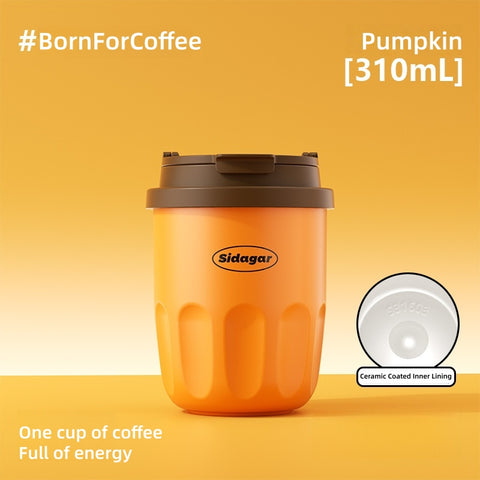 Sidagar Portable Mini Coffee Mug with Ceramic Layer, 310ml for On-the-Go