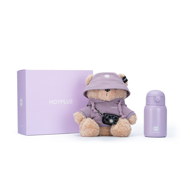 Hotplus Bear Insulated Water Bottle 450ml Bear Themed with Gift Box