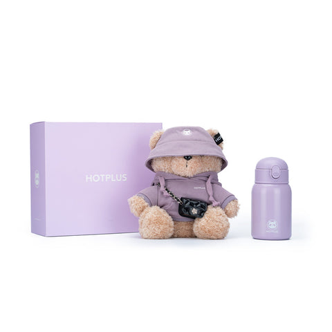 Hotplus Bear Insulated Water Bottle 450ml Bear Themed with Gift Box