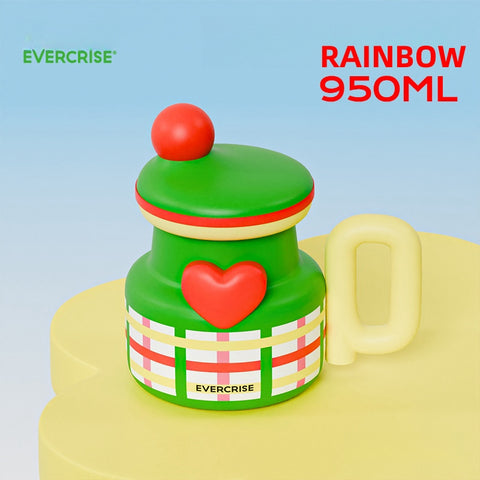 EVERCRISE Trendy Kinder Pot Thermos Cup | Adorable, 950ml, Perfect for Daily Hydration