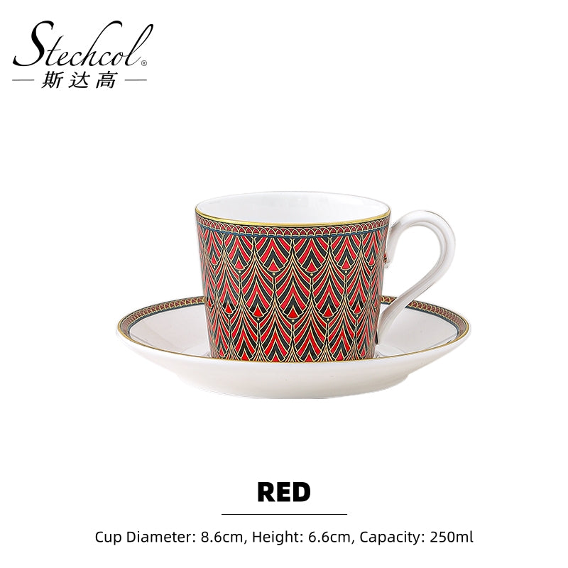 Silver-Eared Mesia Bone China Tea Set – Hand-Painted Embossed Luxury Tea Pot & Cups Set with 24K Gold Trim