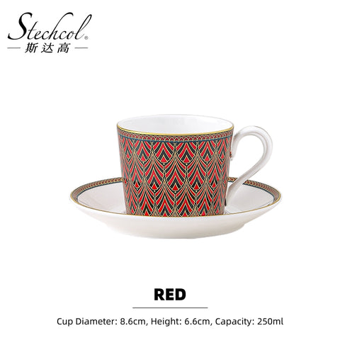 Silver-Eared Mesia Bone China Tea Set – Hand-Painted Embossed Luxury Tea Pot & Cups Set with 24K Gold Trim