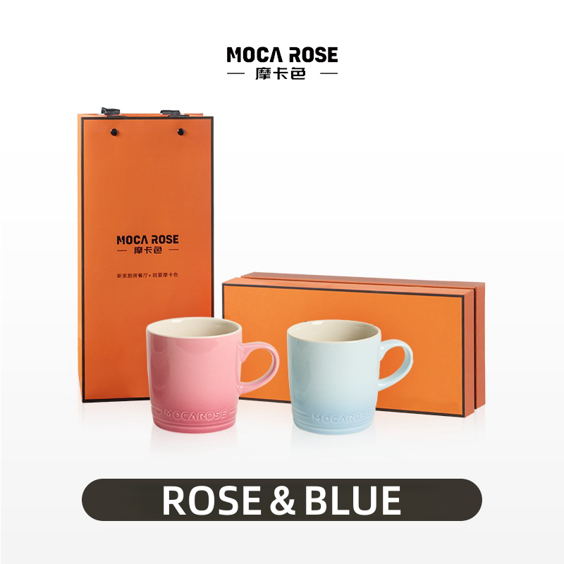 MOCA ROSE Couple Mug Set | Elegant 350ml Ceramic Stoneware for Everyday Moments