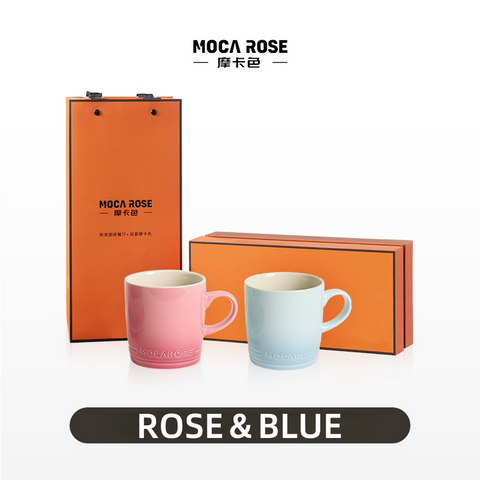 MOCA ROSE Couple Mug Set | Elegant 350ml Ceramic Stoneware for Everyday Moments