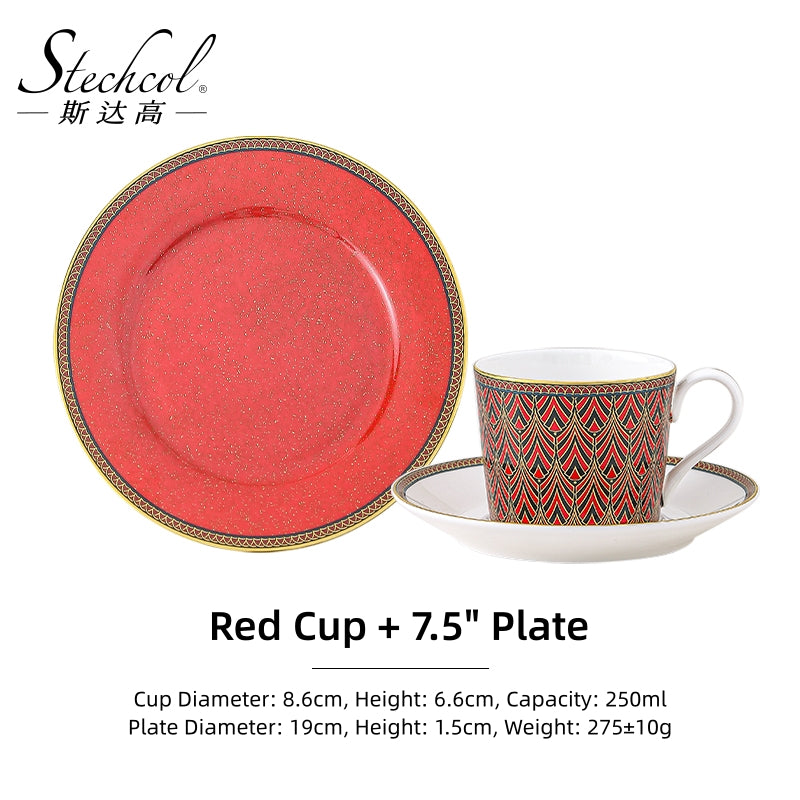 Silver-Eared Mesia Bone China Tea Set – Hand-Painted Embossed Luxury Tea Pot & Cups Set with 24K Gold Trim