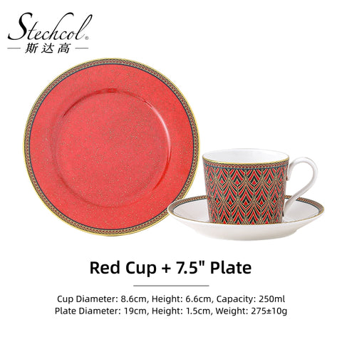 Silver-Eared Mesia Bone China Tea Set – Hand-Painted Embossed Luxury Tea Pot & Cups Set with 24K Gold Trim