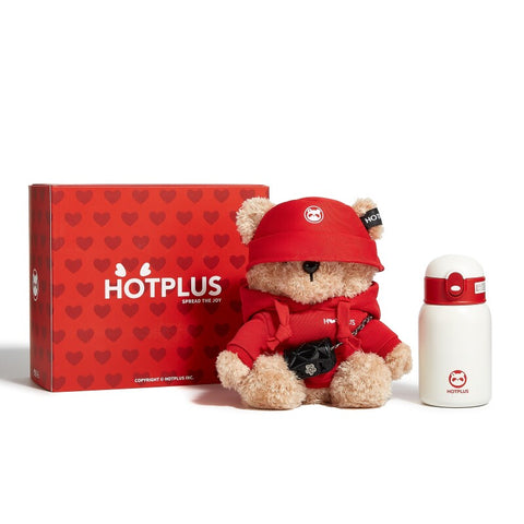 Hotplus Bear Insulated Water Bottle 450ml Bear Themed with Gift Box
