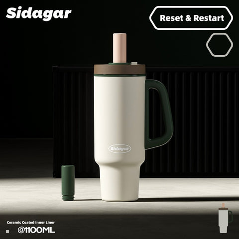 Sidagar Freedom Cup 1100ML - One-Touch Open Vacuum Insulated Tumbler, 12H Hot / 24H Cold, 316L Stainless Steel, Leakproof Travel Mug