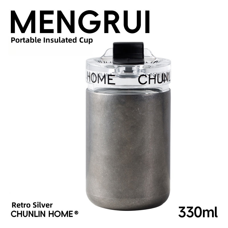 CHUN LIN Premium MENGRUI Insulated Mug – Leak-Proof, BPA-Free Stainless Steel Cup with Silicone Stopper for Hot & Cold Beverages (260/330ml)