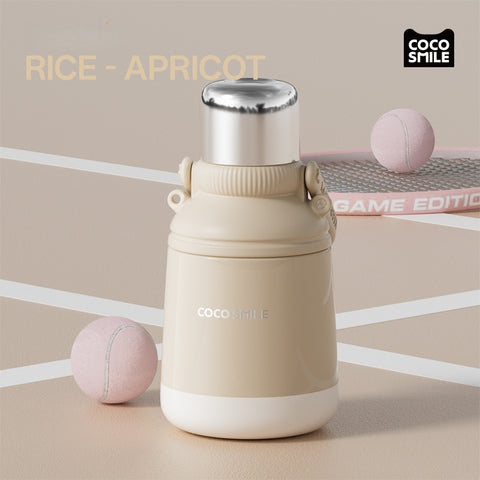 COCO SMILE 1000ml Insulated Stainless Steel Water Bottle - Leakproof, Dual-Temperature, Detachable Tea Strainer, 5-Layer Thermal Lock
